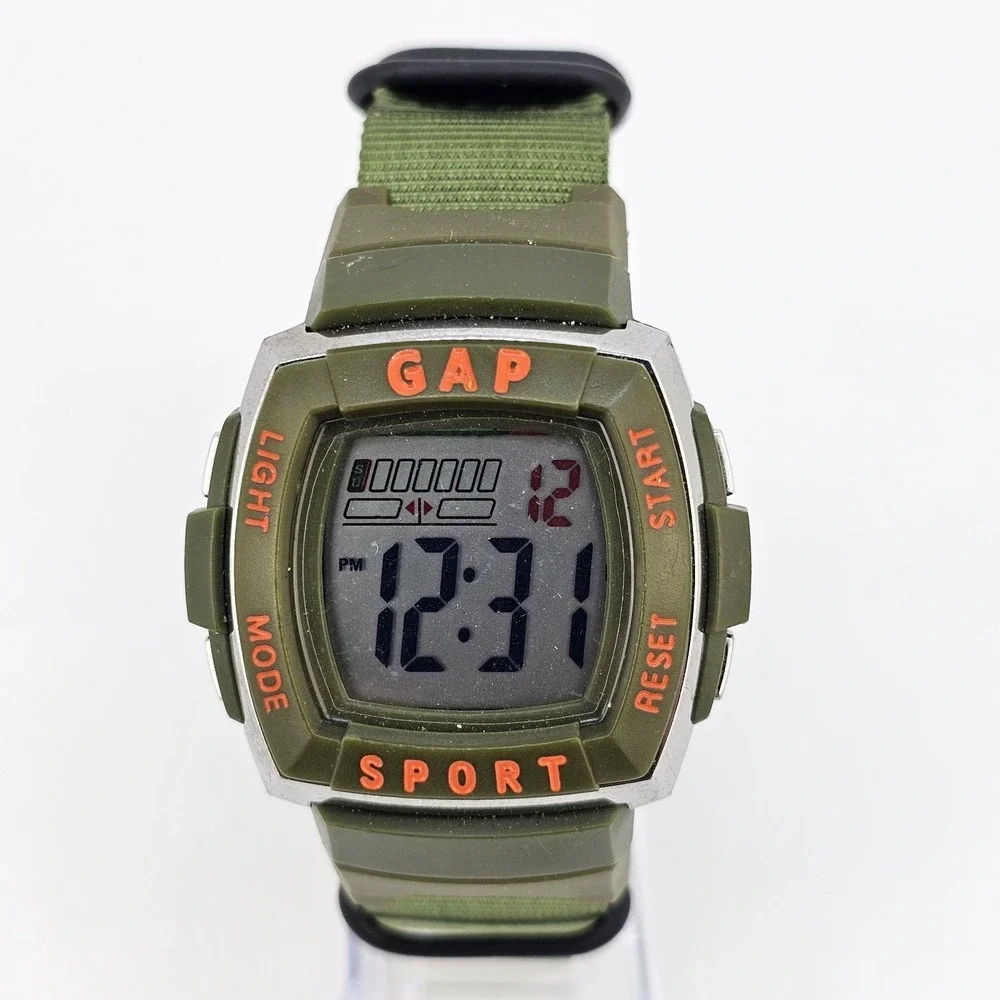 VTG Gap Sport Men's Digital Watch 45MM‎ New Army Green Nylon Band New Battery